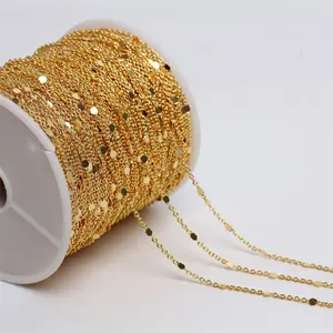 Wholesale 18k gold copper sequin O-shaped chain DIY handmade semi finished jewelry chain