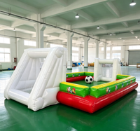 Parcours d'obstacles gonflable en PVC écologique, château gonflable, terrain de football combiné, taille personnalisée pour la location d'événements en plein air