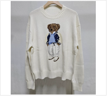 Nuovo Maglione Autunno Inverno con Ricamo Orsetto Cartone Animato Stile Morbido e Versatile Personalizzato Tipo Polo - Product Image 4