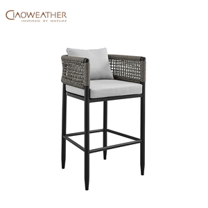 Modern Style Outdoor Aluminum Bar Table and High Chairs Set Patio Dining <strong>Stools</strong> <strong>for</strong> <strong>Garden</strong> Entry or Courtyard - Product Image 6