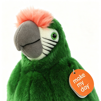 Jouet en peluche réaliste en forme de perroquet militaire, super doux, rembourré en coton PP, accessoires, vente en gros, cadeau pour enfants, OEM personnalisé, en stock