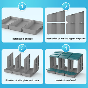 Nichoir à poules en plastique à 3 compartiments avec collecte d'œufs enroulable pour poules pondeuses, ferme avicole, <span class=keywords><strong>poulailler</strong></span> - Product Image 2