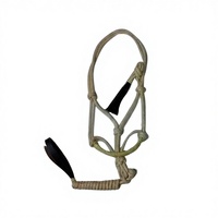 GSA SBZ/RH/002 Halter en corde PP personnalisé, en crin de cheval véritable, tressage en cuir brut, fait main, confortable pour l'équitation, emballage transparent