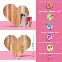 Nuevo Juego de Tablas de Cortar de Madera de Juniper en Forma de Corazón, Tabla de Cortar de Madera, Plato para Servir - Un Gran Regalo para el Día de la Madre