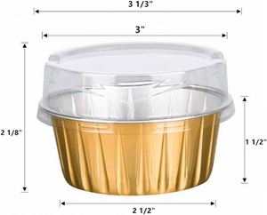 Gobelets et plateaux à pâtisserie en aluminium jetables, micro-ondables, de qualité alimentaire, 100 ml/150 ml - Product Image 2