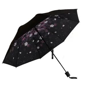 푸른 하늘 세 겹 차양 패션 우아한 선물 디자인 소설 고품질 우산