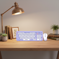 Keyboard nirkabel Mini ergonomis, Set Kombo Set Mode ganda 2.4G BT desain populer untuk Desktop Laptop kantor