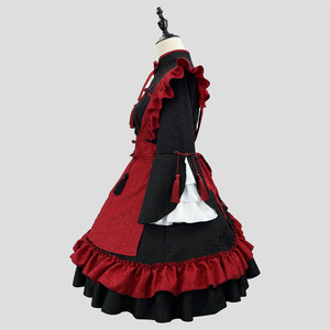 Anime Lolita Maid Dress Rouge Noir Robe Chinoise Relief Jacquard Cosplay Costume Maid Dress Trending Party Costumes <span class=keywords><strong>S</strong></span> -5XL - Product Image 2