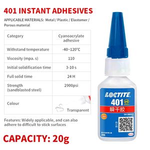 Adhesivo de secado rápido multiusos <span class=keywords><strong>Loctite</strong></span> 401, <span class=keywords><strong>pegamento</strong></span> instantáneo <span class=keywords><strong>para</strong></span> metal, madera, cerámica y <span class=keywords><strong>plástico</strong></span>, suministro directo del fabricante chino. - Product Image 2
