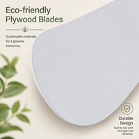 Ventilateur de plafond blanc moderne de 32 pouces avec lumière LED et télécommande, ventilateur à moteur DC ultra silencieux pour chambre à coucher