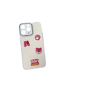 2-en-1 Full Sky Star Cute Cartoon Little Bear Phone Case para iPhone 15 plus