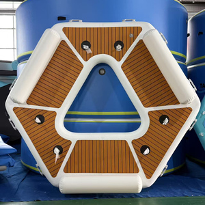 Plateforme flottante hexagonale gonflable en PVC de 0,9 mm pour yacht, ponton et espace de repos en mer, modèle Commercial <span class=keywords><strong>Happy</strong></span> Island pour l'extérieur - Product Image 2