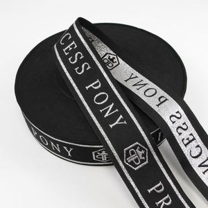 Fashion Smooth Polyester Belt Soft Recycled Polyester <b>Webbing</b> 50mm Band Belt Jacquard Elastic Band With Double Colors Logo - Product Image 1