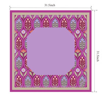 Tapis de jeu de mahjong américain de 31,5 pouces, tapis de jeu de mahjong vintage à fleurs violettes en caoutchouc antidérapant et insonorisant pour jeux de table