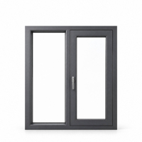 Hochwertiges Aluminium-Drehfenster Feststehendes Wasserdichtes Hurrikan-Resistentes Niedrig-Emissionsglas 60er Serie für Bürogebäude