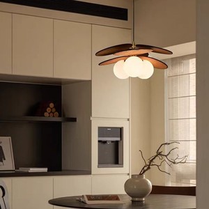 Suspension vintage française du milieu du siècle en bois de frêne, fer et verre, double usage, fixation par ventouse, options marron/or/blanc pour chambre à coucher - Product Image 3