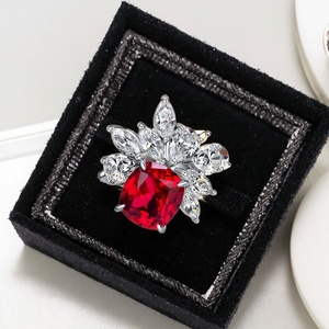 Mustan nhà máy đồ trang sức 925 bạc sang trọng Pave thiết lập Eternity Wedding Bands Lab Grown <span class=keywords><strong>Ruby</strong></span> Sapphire nhẫn cho Đảng dịp - Product Image 4