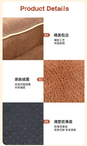 Grand lit orthopédique pour chien en mousse à mémoire de forme, beige, avec coussin de canapé en lin - Product Image 5