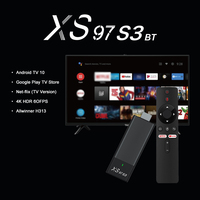 Personnalisé xs97 s3 bt tv stick 2.4G/5G WIFI tvstick usb smart tv android 10 4k hd feu android 10 tv stick