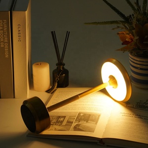 Lampe de table rechargeable en métal, LED tactile à intensité variable, sans fil, lumière d'ambiance nocturne pour bar, restaurant, chambre, hôtel, décoration - Product Image 5