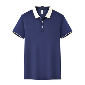 Polo pour homme à manches courtes, couleur unie, tissu Oxford en polyester, séchage rapide, col rabattu, vêtements de travail, usage quotidien - Product Image 2