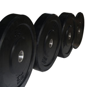 Fabrika toptan ağırlık kaldırma 45 lb plaka ağırlık eğitim spor ekipmanları satılık siyah kauçuk tampon plakaları - Product Image 4