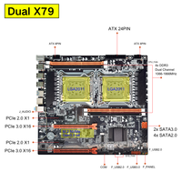 NOUVEAU Kit de carte mère serveur double socket X79 avec 2 processeurs Intel Xeon E5 2670, RAM ECC, carte mère double CPU X79