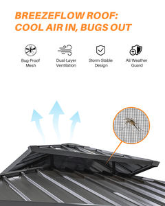 ศาลาอลูมิเนียมกลางแจ้งหลังคาสองชั้นพร้อมหลังคาแบบถาวรสำหรับสวนลานบ้านสนามหญ้างานปาร์ตี้เฟอร์นิเจอร์ในสวน - Product Image 5