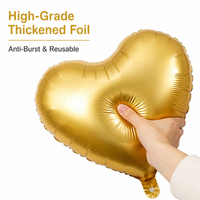 Ballons géants en forme de cœur de 18 pouces en feuille d'aluminium pour décoration et fournitures de fêtes de Noël, mariages, anniversaires, et autres événements festifs
