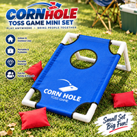 Ensemble de jeu de Cornhole miniature pliable et léger avec logo personnalisé, pour lancer de sacs de coton sur table, pour la famille, les amis, les fêtes, intérieur et extérieur, vente en gros