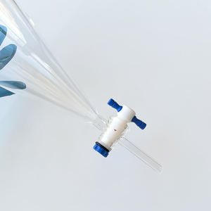 Lab Glassware <span class=keywords><strong>10ml</strong></span> parede grossa pequena química resistente vidro borosilicato funil separador com torneira PTFE - Product Image 4