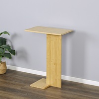 Table d'appoint en bambou en forme de C, écologique et facile à assembler, pour salon, chambre, table de canapé en bois, plateau coulissant sous le canapé
