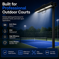 Projecteurs LED d'extérieur haute luminosité 200W 400W pour terrains de pickleball, étanches IP66 avec optique anti-éblouissement pour terrains de padel et clubs