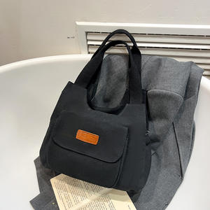 กระเป๋าแฟชั่นฤดูหนาวใหม่กระเป๋าผ้าใบดีไซเนอร์ย้อนยุคสีทึบแบบลำลอง - Product Image 2