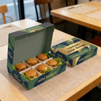 Boîte à plats pour restauration rapide personnalisée, boîte à frites, mini-burger, boîte à poulet frit avec gobelet à sauce