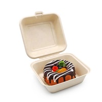 Boîte à lunch jetable en papier de canne à sucre naturel, biodégradable, en gros, bon marché, pour hamburger, à emporter