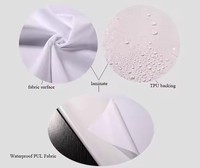 Sprei kain rajut 100% poliester tahan air kustom penuh sprei putih ukuran King elastis Hotel sprei pas