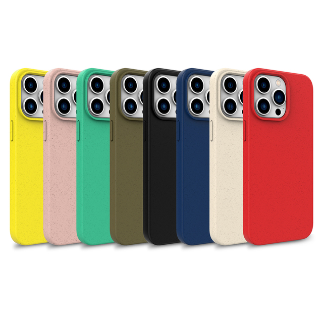 Biodegradable Eco-Friendly Wheat Straw TPU Screen Protector Recycled Phone Case for iPhone 17 16e 16 15 14