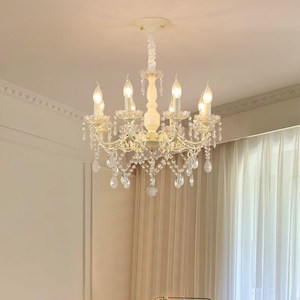 Lampadario in Cristallo Stile Francese, Lussuoso LED per Sala da Pranzo, Camera da Letto, Comodino, Stanza delle Ragazze, Illuminazione Accogliente per Casa Vacanze, Garanzia 2 Anni - Product Image 1