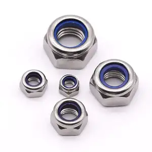 Wholesale Din985 Stainless Steel Lock Nut M5 5/16 Nylon Insert Lock Nut Hexagon Self-locking Nylock Locknut
