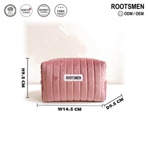 Bolsa Cosmética Pequeña de Terciopelo de 14.5cm, Color Rosa Empolvado, Acolchada, Tipo Caja, con Cierre, Personalizable con Logotipo, para Regalo - Product Image 5