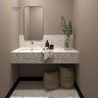 Dalles de terrazzo modernes sur mesure YUSHI, comptoirs en pierre composite inorganique écologique pour cuisines haut de gamme et revêtements muraux de villas