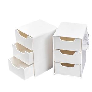 กล่องเก็บของตั้งโต๊ะแบบสามชั้นสไตล์โมเดิร์นกล่องจัดระเบียบพลาสติกสำหรับเก็บเครื่องประดับที่มีมูลค่าสูงลิ้นชักเก็บเครื่องสำอาง - Product Image 5