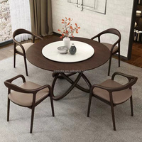 Table à manger ronde moderne en bois massif, table basse de cuisine de luxe nordique avec base à piétement croisé