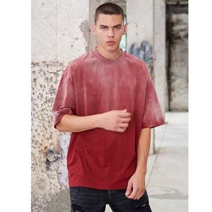 High Quality Fashion Sunfade Tees Custom Wash Fade Out <b>Tshirt</b> <b>Vintage</b> Clothes Oversized t Shirt for Men - Product Image 4