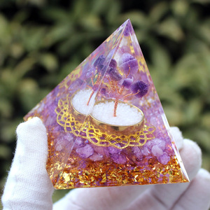 <b>Crystal</b> Epoxy Pyramid Amethyst <b>Tree</b> Resin Ornament Home Decoration Desktop Craft Collection - Product Image 2