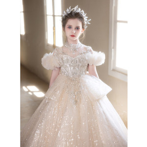 Abito <span class=keywords><strong>da</strong></span> damigella d'onore di lusso per bambine, abito <span class=keywords><strong>da</strong></span> principessa per feste di compleanno e recitazioni - Product Image 2