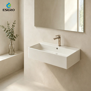 Vasque de lavabo en céramique polie au design minimaliste pour projets commerciaux, commande en gros - Product Image 4