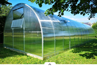 Serre de jardin en polycarbonate imperméable et résistant au vent avec structure en acier galvanisé et aluminium