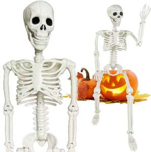 Squelette Homme Tête <span class=keywords><strong>de</strong></span> Mort 90cm, Articulations Mobiles, Accessoire d'Évasion <span class=keywords><strong>Secret</strong></span>, Décoration Suspendue d'Halloween, Squelette Lumineux Étanche - Product Image 1